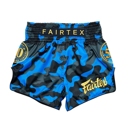 Pantaloncini Thai Boxe Fairtex Jubilee Solid Blue
