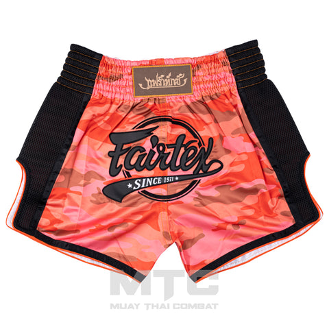 Pantaloncini Muay Thai Boxe Orange Camo